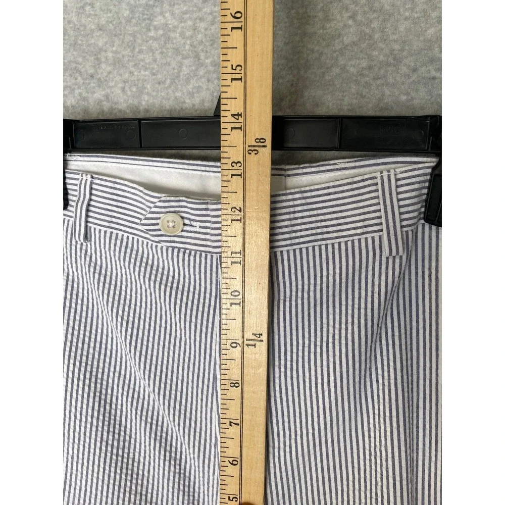 Jos A Bank Stays Cool Tailored Fit Suit Mens 41R Seersucker‎ Striped Blue White